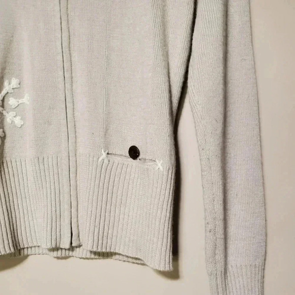 Lole Full Zip Mock Neck Sweater Women's Size Medium Long Sleeve Tan Snowflake - Picture 2 of 9